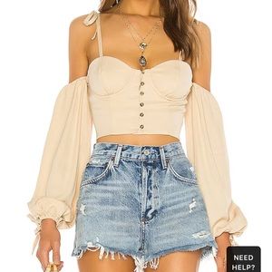 Revolve Tularosa small tan tie strap top